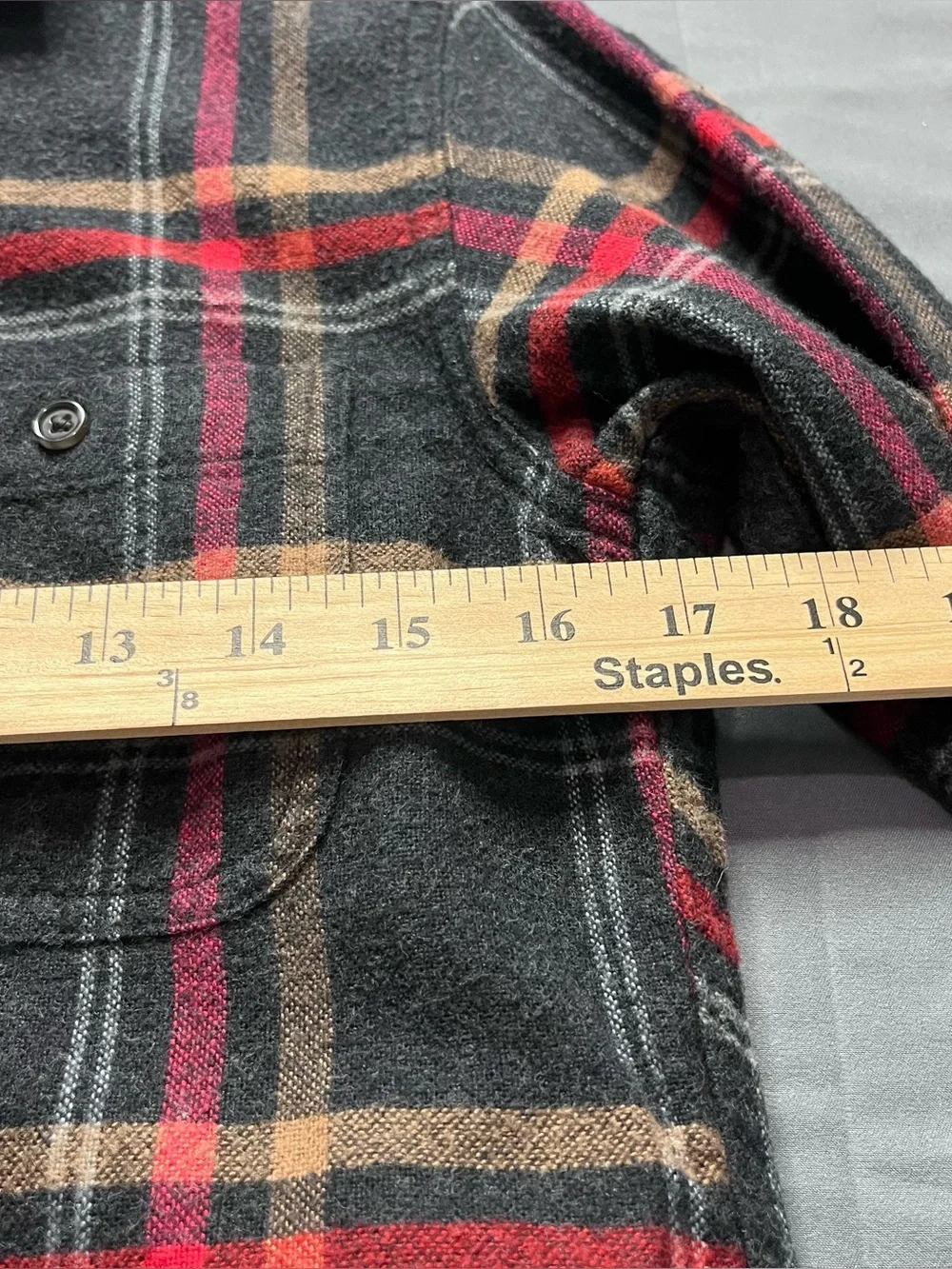 JCrew Men’s XS Plaid Flannel Button Up Shirt Elbow Patches Wool Cotton Vintage